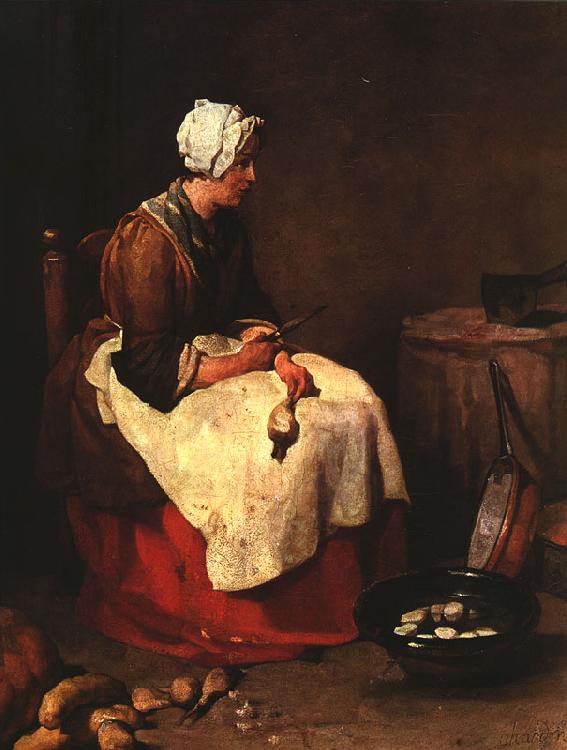 Jean Baptiste Simeon Chardin Girl Peeling Vegetables oil painting image